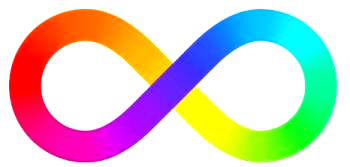 A multicoloured figure 8, also known an Infinity symbol, is rotated ninety degrees counterclockwise.